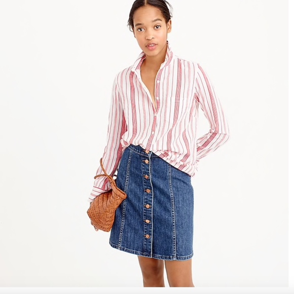 J. Crew Tops - J.Crew Classic Striped Popover Shirt